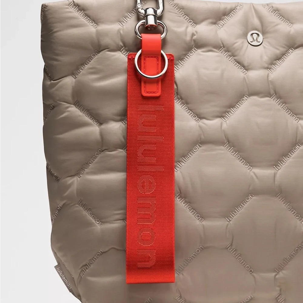 Lululemon Never Lost Keychain- Cherry Ember/Cranberry Charm/Silver